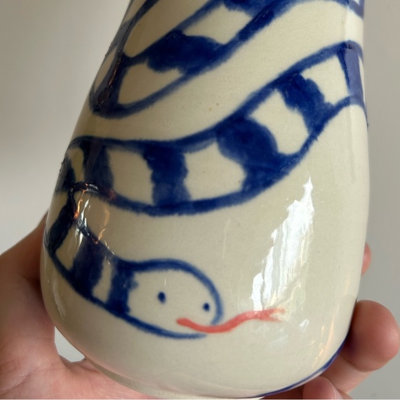 Handmade Ceramic Snake Vase - Picture 2 of 4